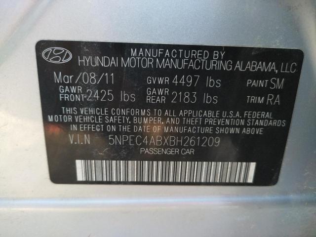 Photo 10 from auction – 2011 HYUNDAI SONATA SE with VIN 5NPEC4ABXBH261209