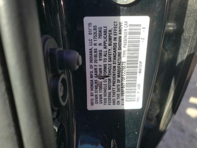 Photo 10 from auction – 2015 HONDA CIVIC SE with VIN 19XFB2F70FE229878