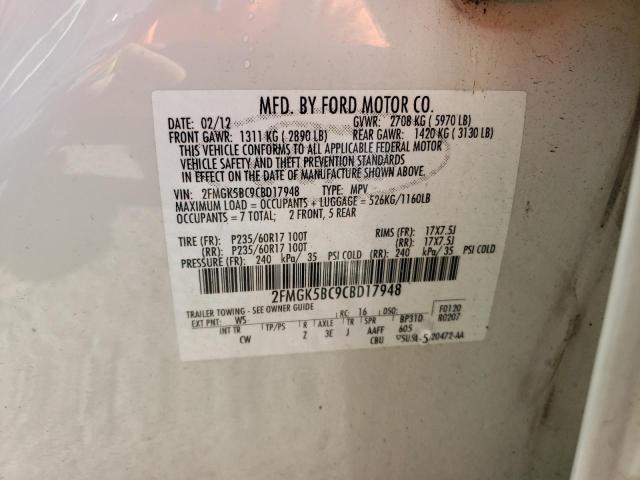 Photo 10 from auction – 2012 FORD FLEX SE with VIN 2FMGK5BC9CBD17948