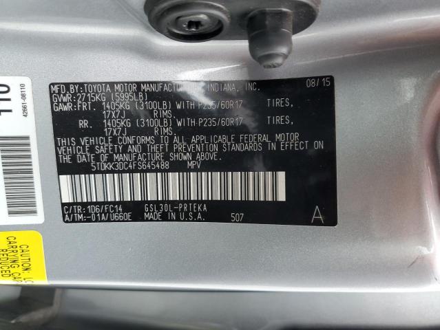 Photo 10 from auction – 2015 TOYOTA SIENNA LE with VIN 5TDKK3DC4FS645488