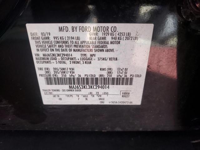 Photo 10 from auction – 2019 FORD ECOSPORT T with VIN MAJ6S3KL3KC294014