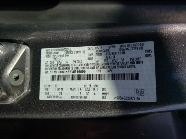 Photo 10 from auction – 2014 FORD ESCAPE SE with VIN 1FMCU0GX5EUE19896