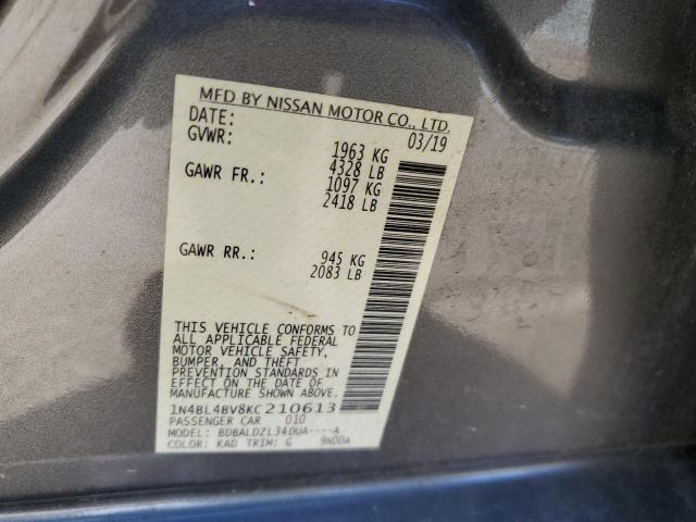 Photo 10 from auction – 2019 NISSAN ALTIMA S with VIN 1N4BL4BV8KC210613