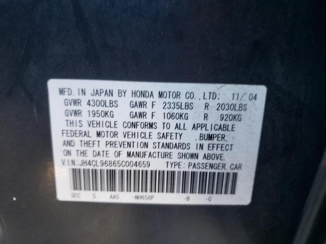 Photo 10 from auction – 2005 ACURA TSX with VIN JH4CL96865C004659
