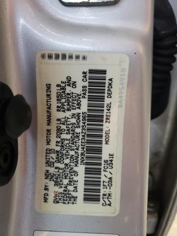 Photo 10 from auction – 2010 TOYOTA COROLLA BA with VIN 1NXBU4EE3AZ354965