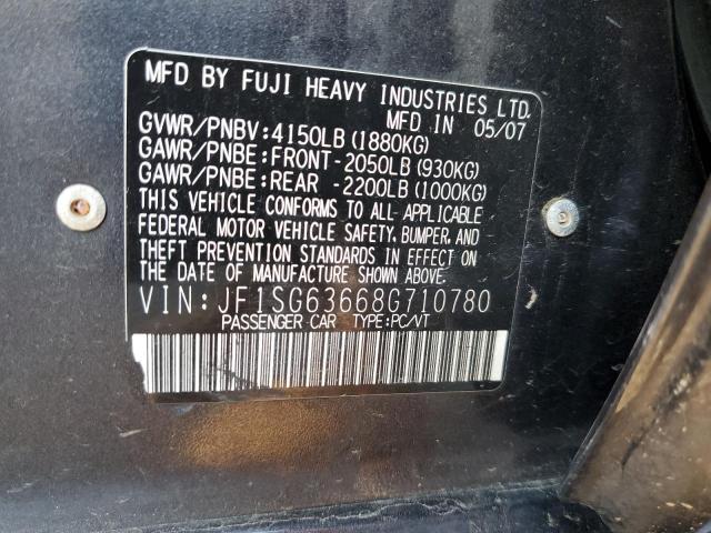 Photo 10 from auction – 2008 SUBARU FORESTER 2 with VIN JF1SG63668G710780