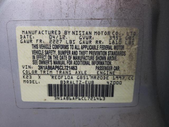 Photo 10 from auction – 2012 NISSAN SENTRA 2.0 with VIN 3N1AB6AP6CL721463