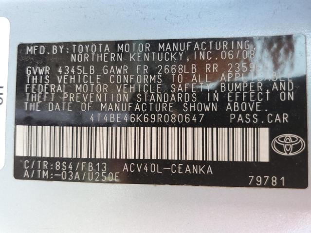 Photo 10 from auction – 2009 TOYOTA CAMRY BASE with VIN 4T4BE46K69R080647