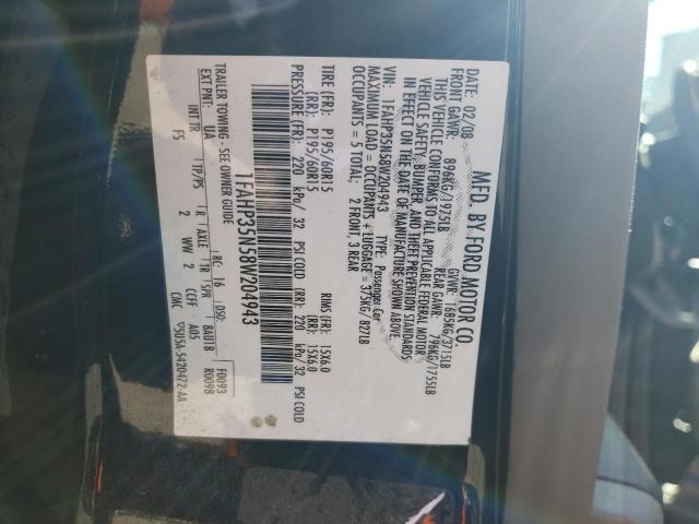 Photo 10 from auction – 2008 FORD FOCUS with VIN 1FAHP35N58W204943