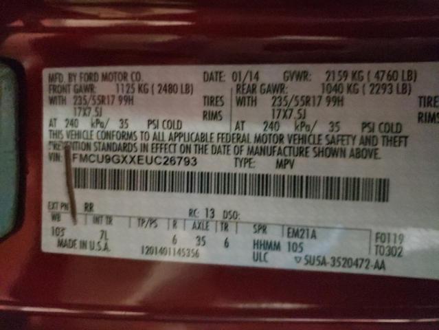 Photo 10 from auction – 2014 FORD ESCAPE SE with VIN 1FMCU9GXXEUC26793