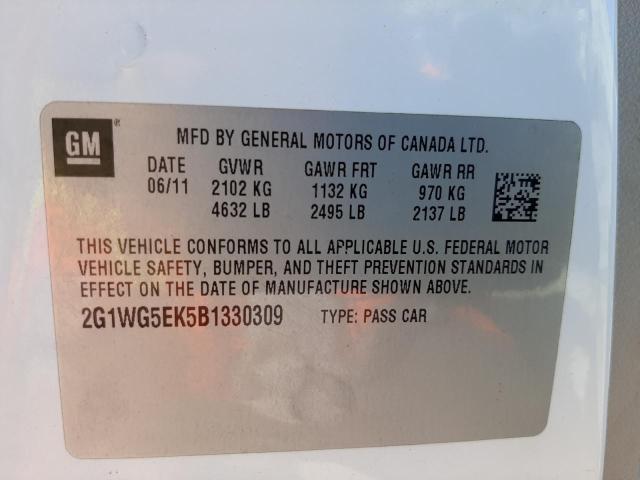 Photo 10 from auction – 2011 CHEVROLET IMPALA with VIN 2G1WG5EK5B1330309