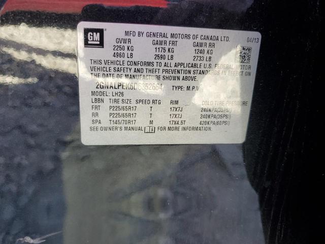 Photo 10 from auction – 2013 CHEVROLET EQUINOX LT with VIN 2GNALPEK6D6352664