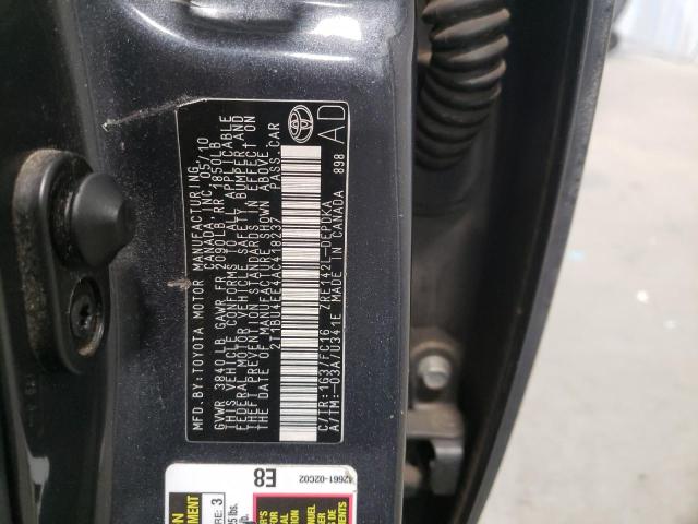 Photo 10 from auction – 2010 TOYOTA COROLLA BA with VIN 2T1BU4EE4AC418237