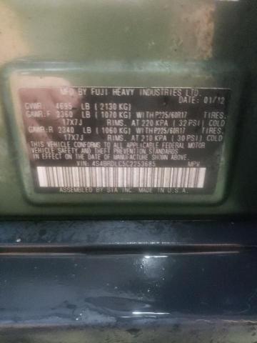 Photo 10 from auction – 2012 SUBARU OUTBACK 3. with VIN 4S4BRDLC5C2253685