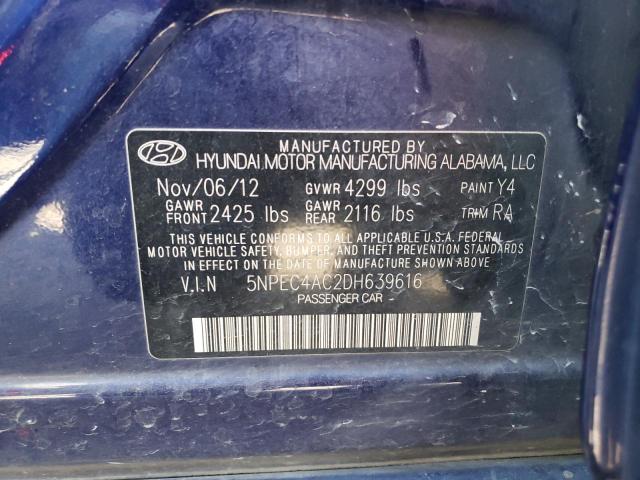 Photo 10 from auction – 2013 HYUNDAI SONATA SE with VIN 5NPEC4AC2DH639616