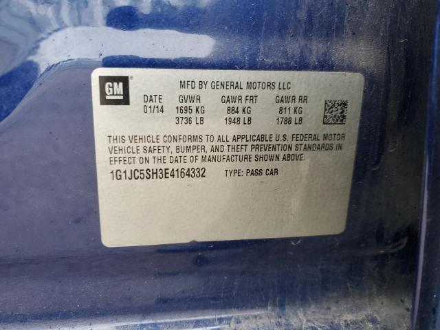 Photo 10 from auction – 2014 CHEVROLET SONIC with VIN 1G1JC5SH3E4164332