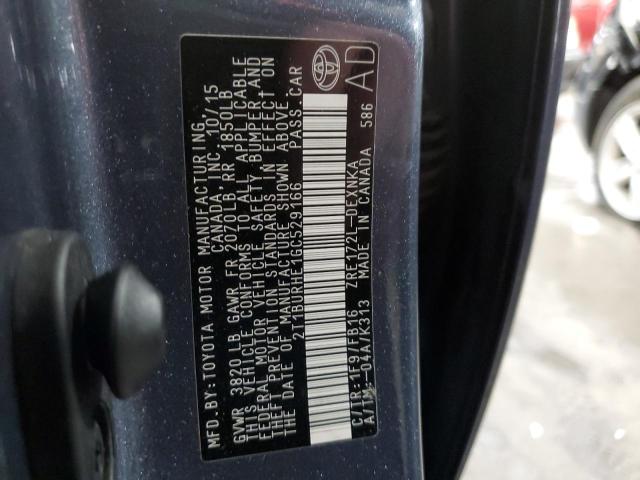 Photo 10 from auction – 2016 TOYOTA COROLLA L with VIN 2T1BURHE1GC529166