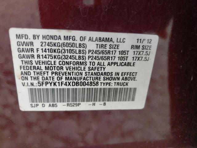 Photo 10 from auction – 2013 HONDA RIDGELINE with VIN 5FPYK1F4XDB004858
