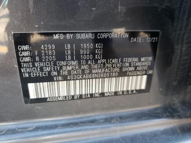 Photo 10 from auction – 2022 SUBARU IMPREZA with VIN 4S3GKAB68N3605180
