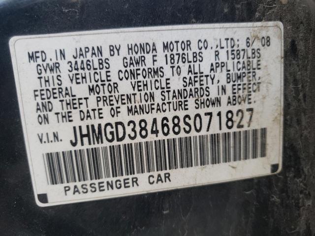 Photo 10 from auction – 2008 HONDA FIT with VIN JHMGD38468S071827