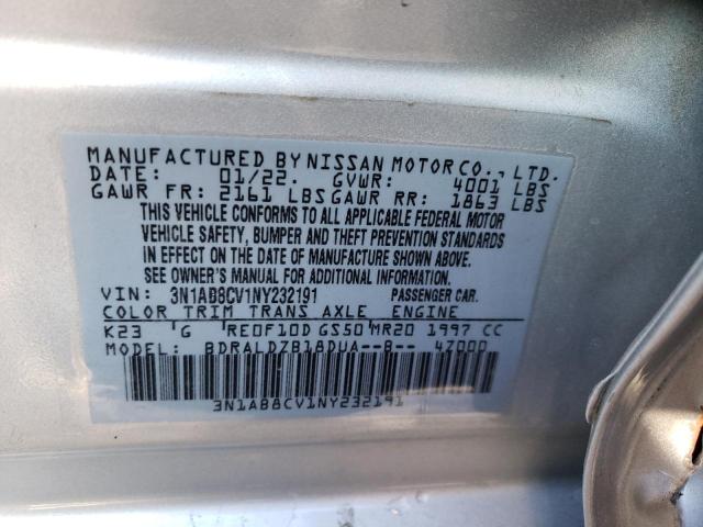 Photo 10 from auction – 2022 NISSAN SENTRA SV with VIN 3N1AB8CV1NY232191