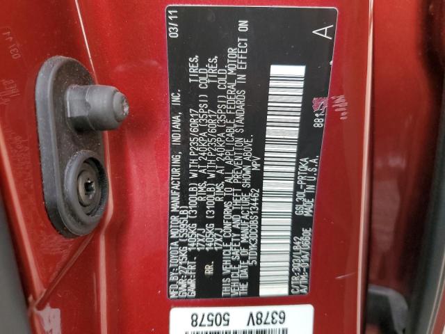 Photo 10 from auction – 2011 TOYOTA SIENNA XLE with VIN 5TDYK3DC0BS134462