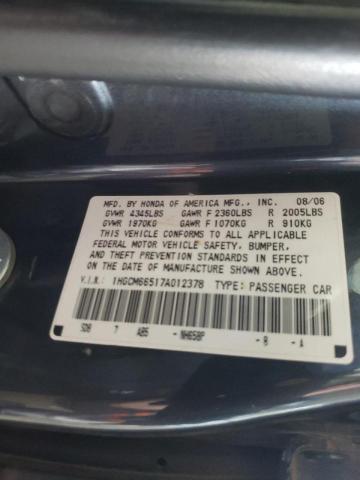 Photo 10 from auction – 2007 HONDA ACCORD EX with VIN 1HGCM66517A012378