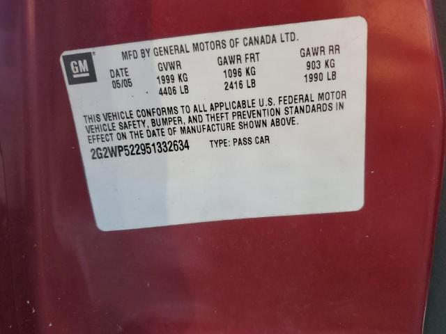 Photo 10 from auction – 2005 PONTIAC GRAND PRIX with VIN 2G2WP522951332634