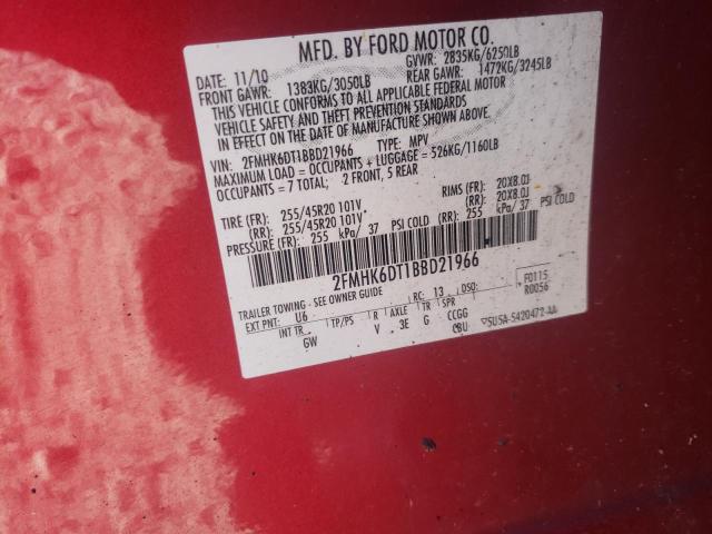 Photo 10 from auction – 2011 FORD FLEX LIMIT with VIN 2FMHK6DT1BBD21966