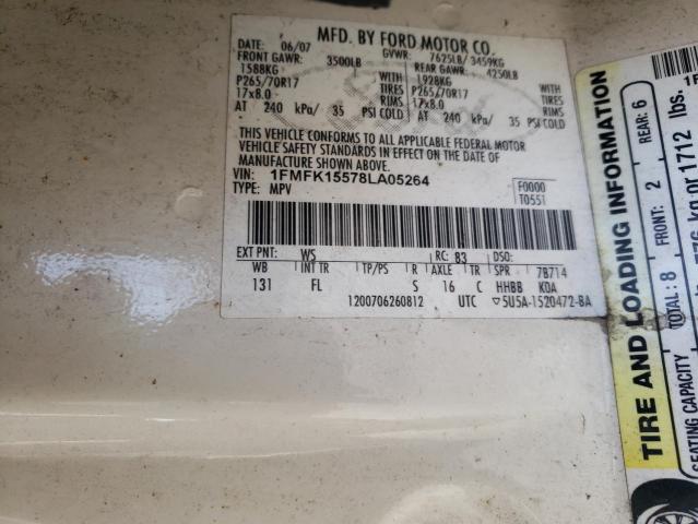 Photo 10 from auction – 2008 FORD EXPEDITION with VIN 1FMFK15578LA05264