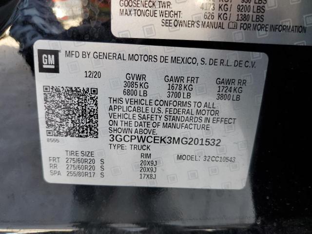 Photo 10 from auction – 2021 CHEVROLET SILVERADO with VIN 3GCPWCEK3MG201532