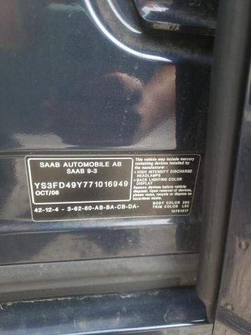 Photo 10 from auction – 2007 SAAB 9-3 2.0T with VIN YS3FD49Y771016949