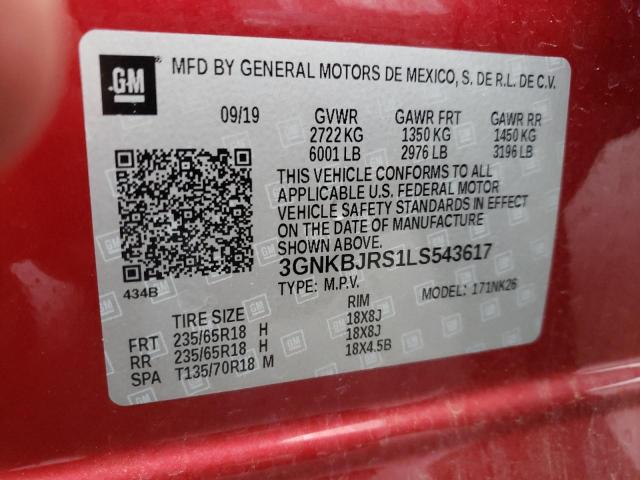 Photo 10 from auction – 2020 CHEVROLET BLAZER 3LT with VIN 3GNKBJRS1LS543617