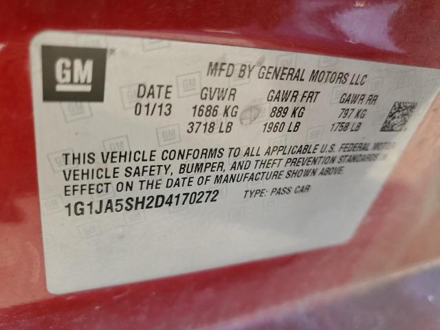 Photo 10 from auction – 2013 CHEVROLET SONIC LS with VIN 1G1JA5SH2D4170272