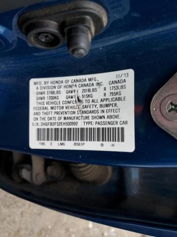 Photo 10 from auction – 2014 HONDA CIVIC LX with VIN 2HGFB2F52EH500992