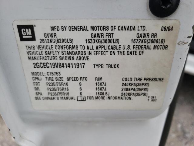 Photo 10 from auction – 2004 CHEVROLET SILVERADO with VIN 2GCEC19V841411917