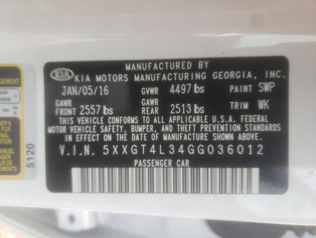 Photo 10 from auction – 2016 KIA OPTIMA LX with VIN 5XXGT4L34GG036012