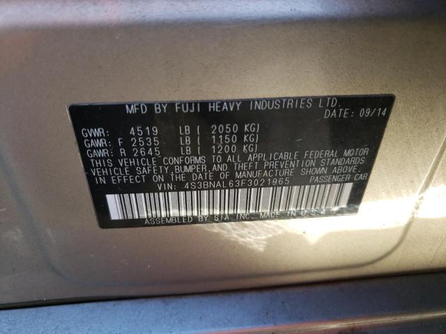 Photo 10 from auction – 2015 SUBARU LEGACY 2.5 with VIN 4S3BNAL63F3021965