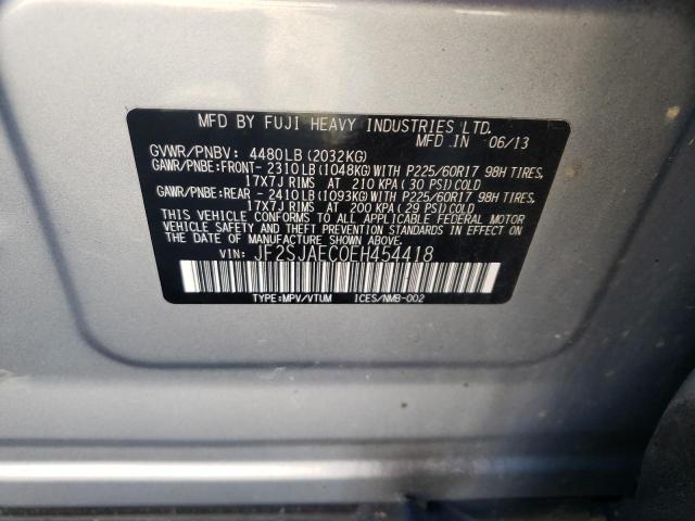 Photo 10 from auction – 2014 SUBARU FORESTER 2 with VIN JF2SJAEC0EH454418