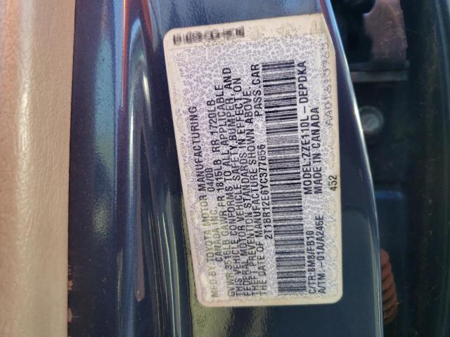 Photo 10 from auction – 2000 TOYOTA COROLLA VE with VIN 2T1BR12E6YC377656