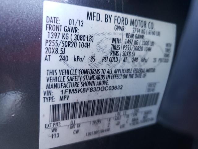 صورة رقم 10 من المزاد - 2013 FORD EXPLORER L مع VIN 1FM5K8F83DGC03632