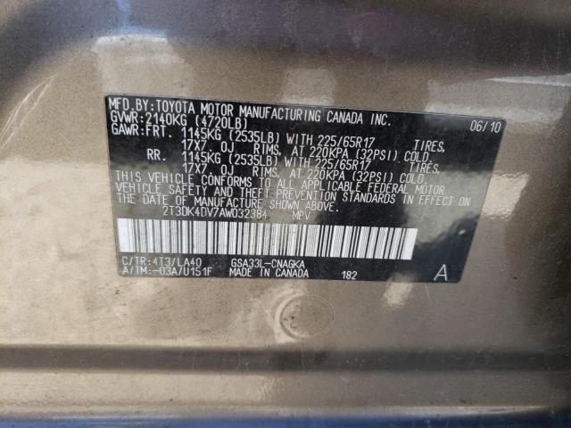 Photo 10 from auction – 2010 TOYOTA RAV4 LIMIT with VIN 2T3DK4DV7AW032384