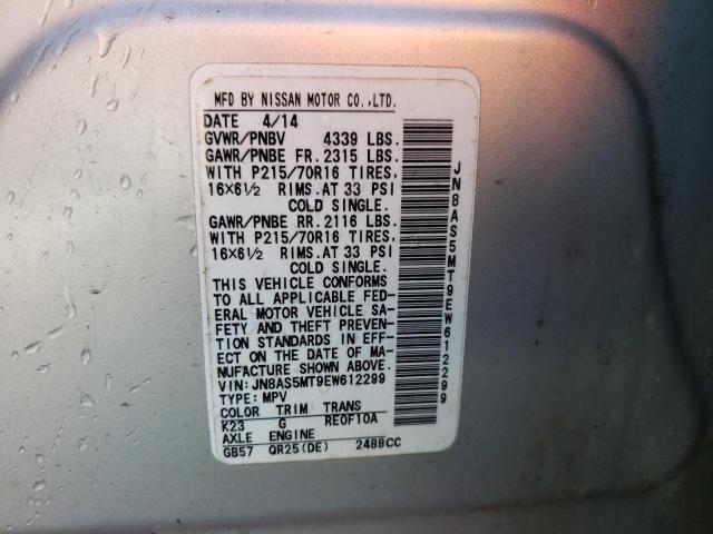 Photo 10 from auction – 2014 NISSAN ROGUE SELE with VIN JN8AS5MT9EW612299