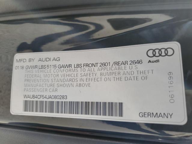 Photo 10 from auction – 2018 AUDI S5 PREMIUM with VIN WAUB4CF54JA080283