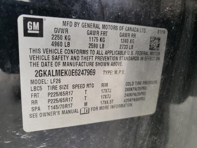 Photo 10 from auction – 2014 GMC TERRAIN SL with VIN 2GKALMEK0E6247969