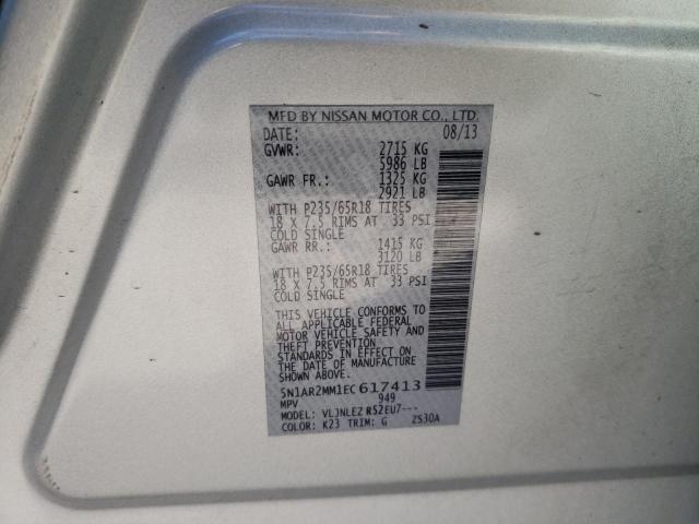 Photo 10 from auction – 2014 NISSAN PATHFINDER with VIN 5N1AR2MM1EC617413