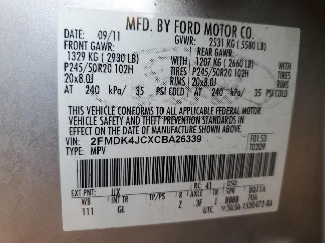 Photo 10 from auction – 2012 FORD EDGE SEL with VIN 2FMDK4JCXCBA26339
