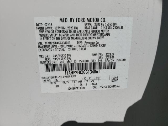 Photo 10 from auction – 2016 FORD TAURUS LIM with VIN 1FAHP2F8XGG134061
