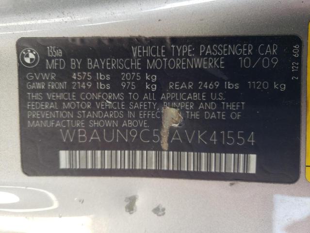 Photo 10 from auction – 2010 BMW 135 I with VIN WBAUN9C57AVK41554