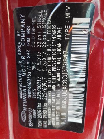 Photo 10 from auction – 2012 HYUNDAI TUCSON GLS with VIN KM8JUCAC8CU379647